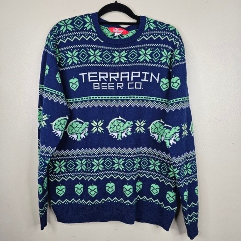 Terrapin beer Co fair Isle Christmas sweater size Large
